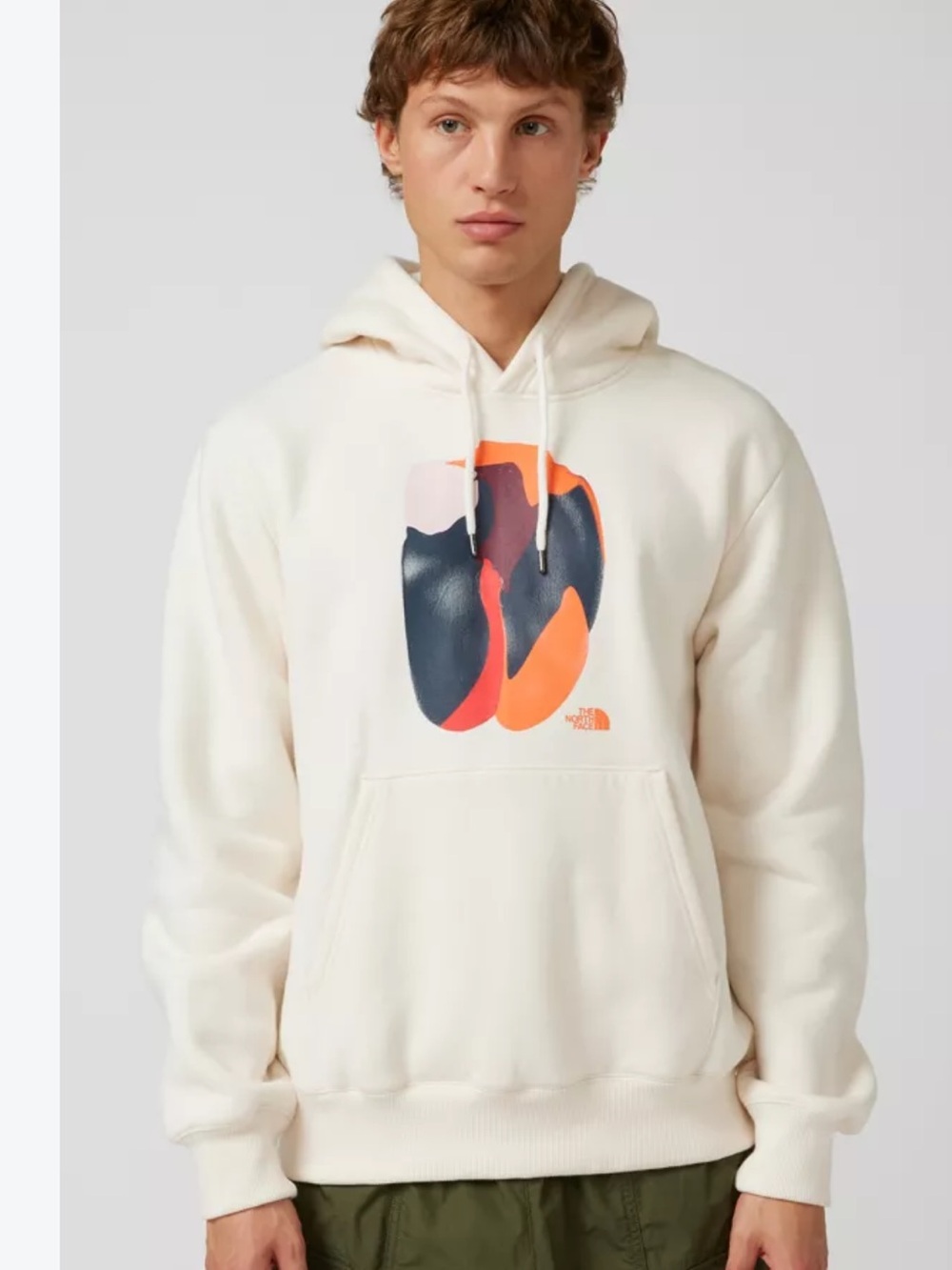 THE NORTH FACE Men’s Heavyweight Graphic Hoodie Cream Size Small